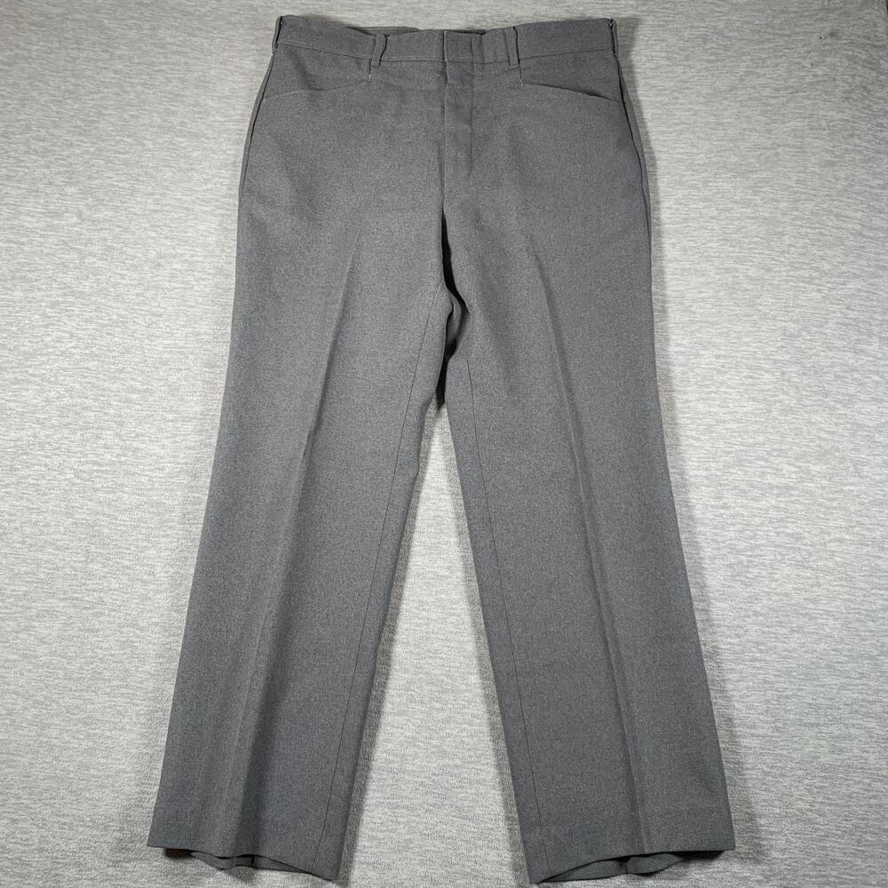 VTG Levi's Dress Pants Mens 36x29 Gray STA-PREST Action Slacks Straight Work